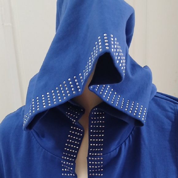 Blue Hooded Jacket with Silver Studs - Picture 3 of 8